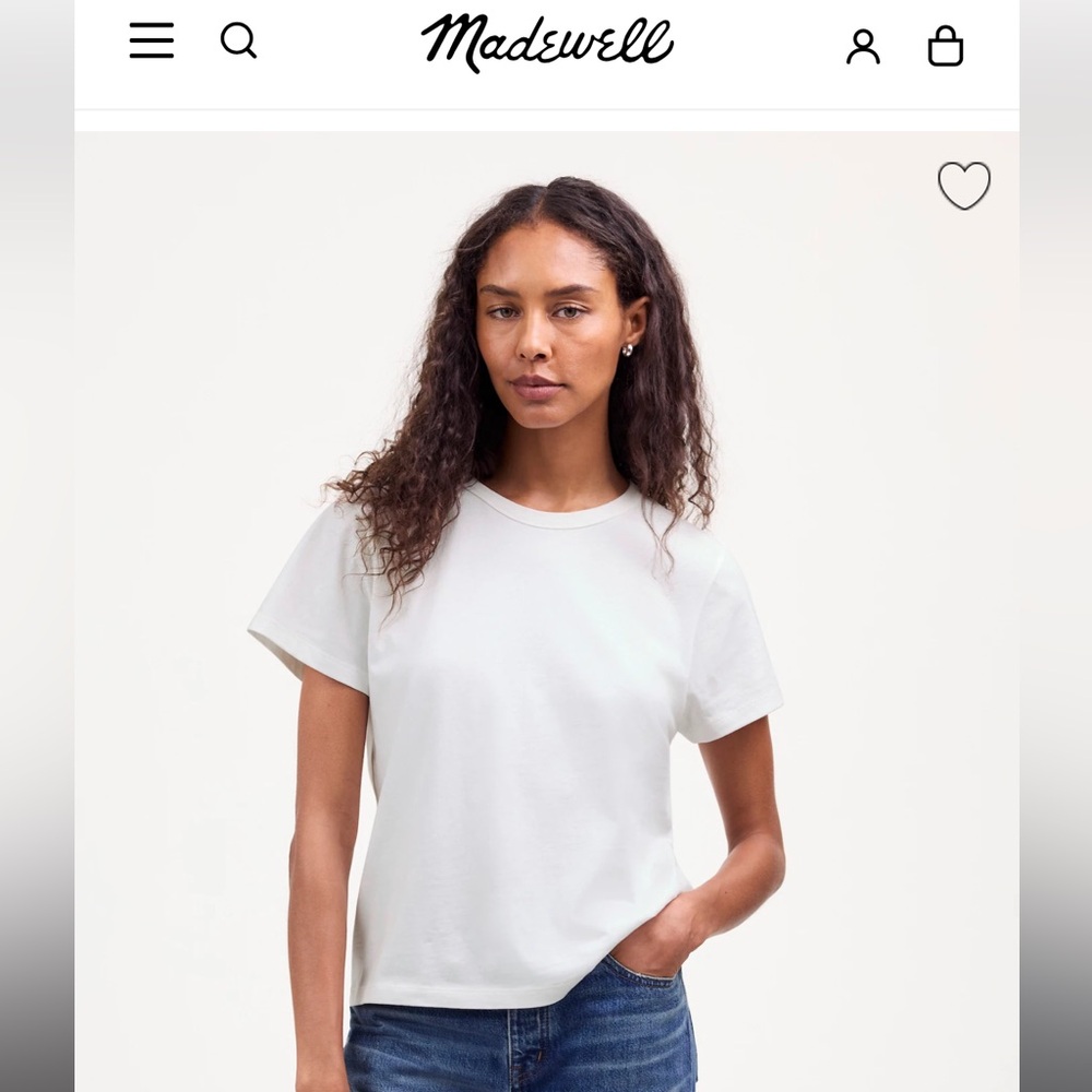 MadeWell Cotton Perfect Crewneck Tee- WHITE
